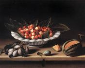 Cup of Cherries and Melon - 路易斯·莫利隆